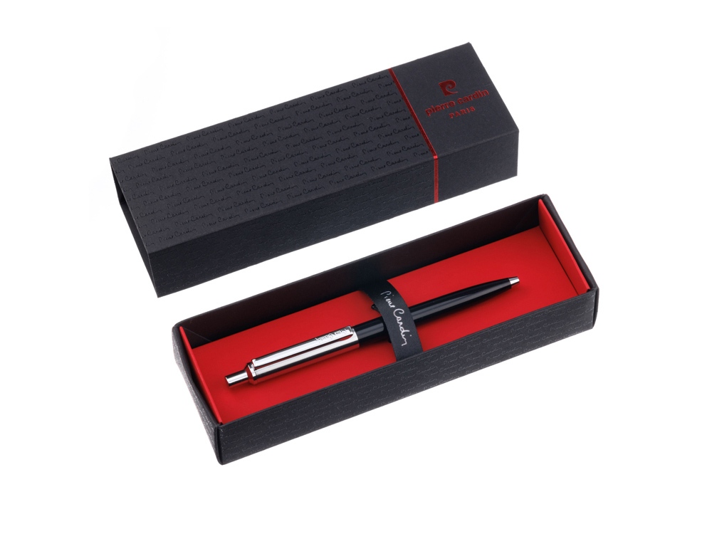 Ручка шариковая Pierre Cardin EASY. Цвет - черный и серебристый. Упаковка Е-4