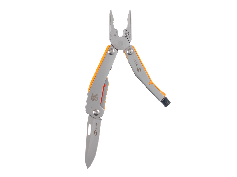 Мультитул Stinger, 102 мм, 8 функций, сталь/АБС-пластик, оранжевый, в комплекте нейлоновый чехол-1