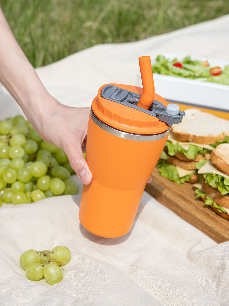 Термостакан Sapporo без логотипа, оранжевый-6