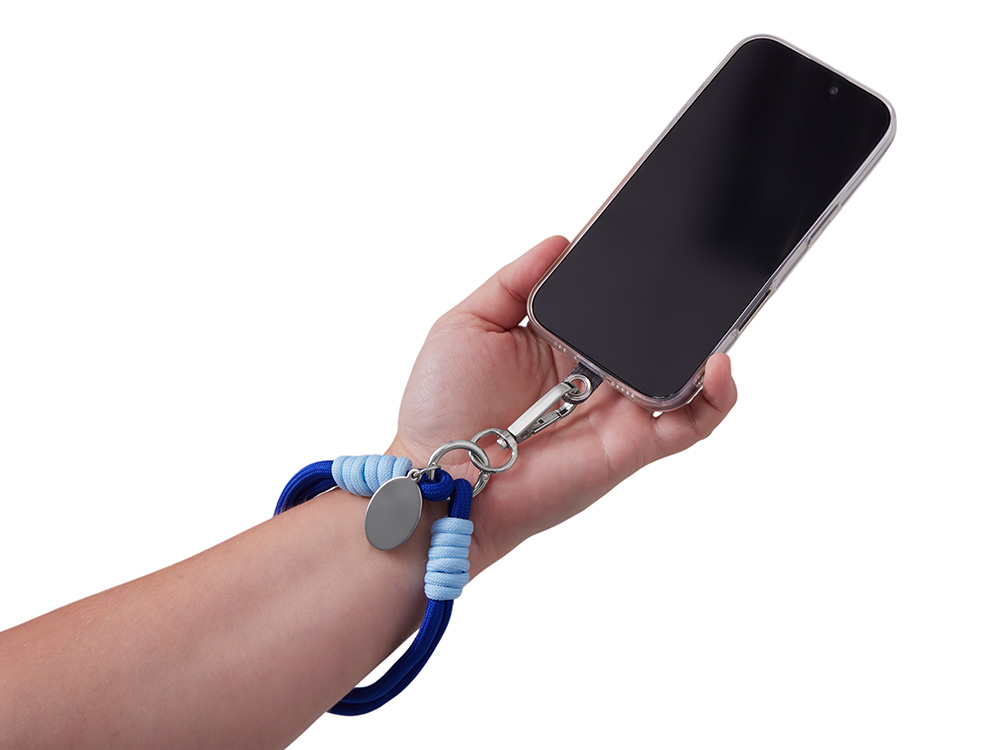Брелок-браслет Bohemian c тканевым держателем для телефона, синий-2