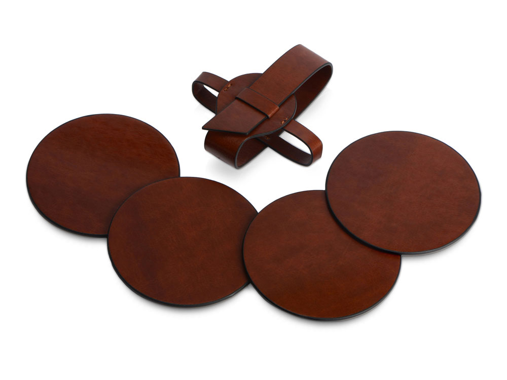 Набор костеров Fabrizio из PU, 4 шт, коричневый-0