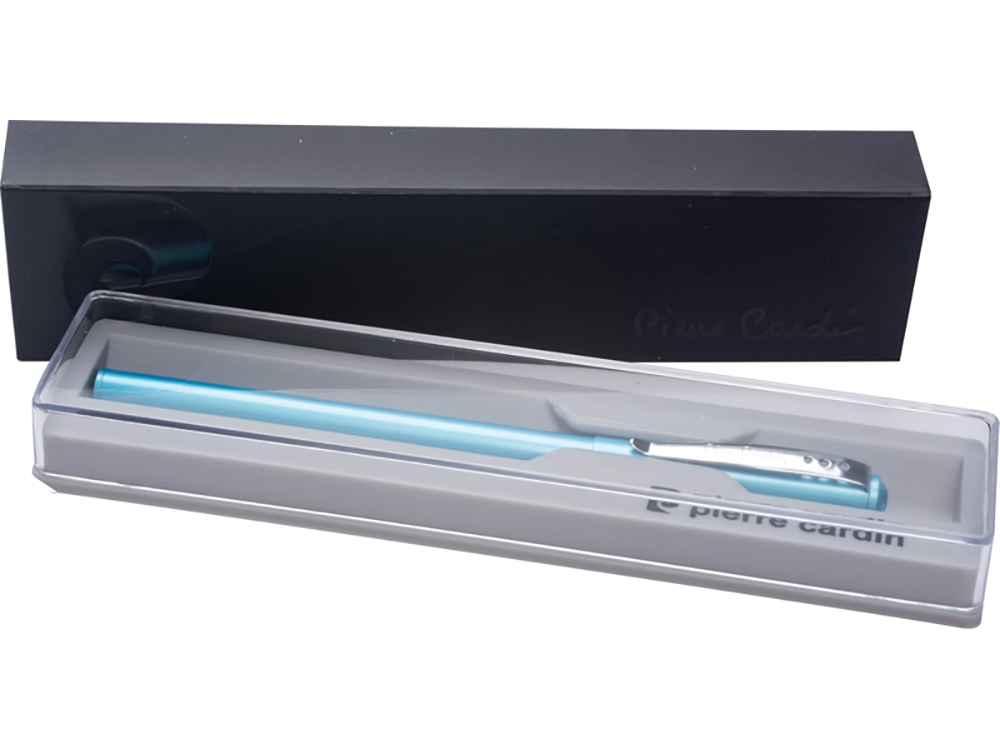 Ручка шариковая Pierre Cardin ACTUEL. Цвет - серебристо-голубой. Упаковка Р-1-1