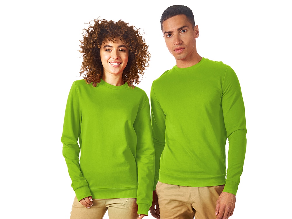 Свитшот Motion унисекс с начесом, зеленое яблоко-0