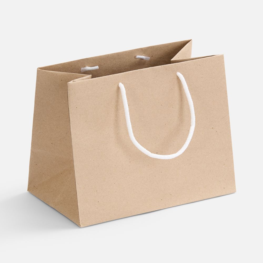 Пакет бумажный Stor, неокрашенный с белыми ручками-0