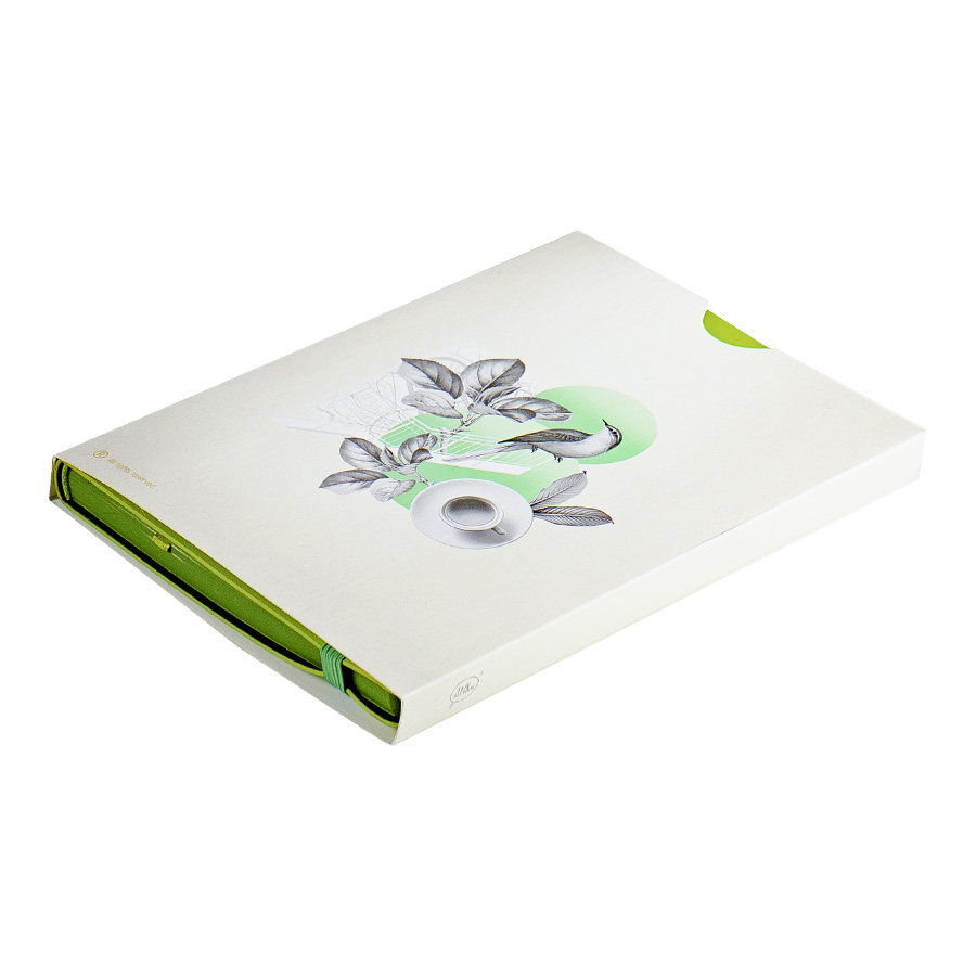 Бизнес-блокнот "RILY", формат А5,  зеленое яблоко, блок в точку, зеленое яблоко-3