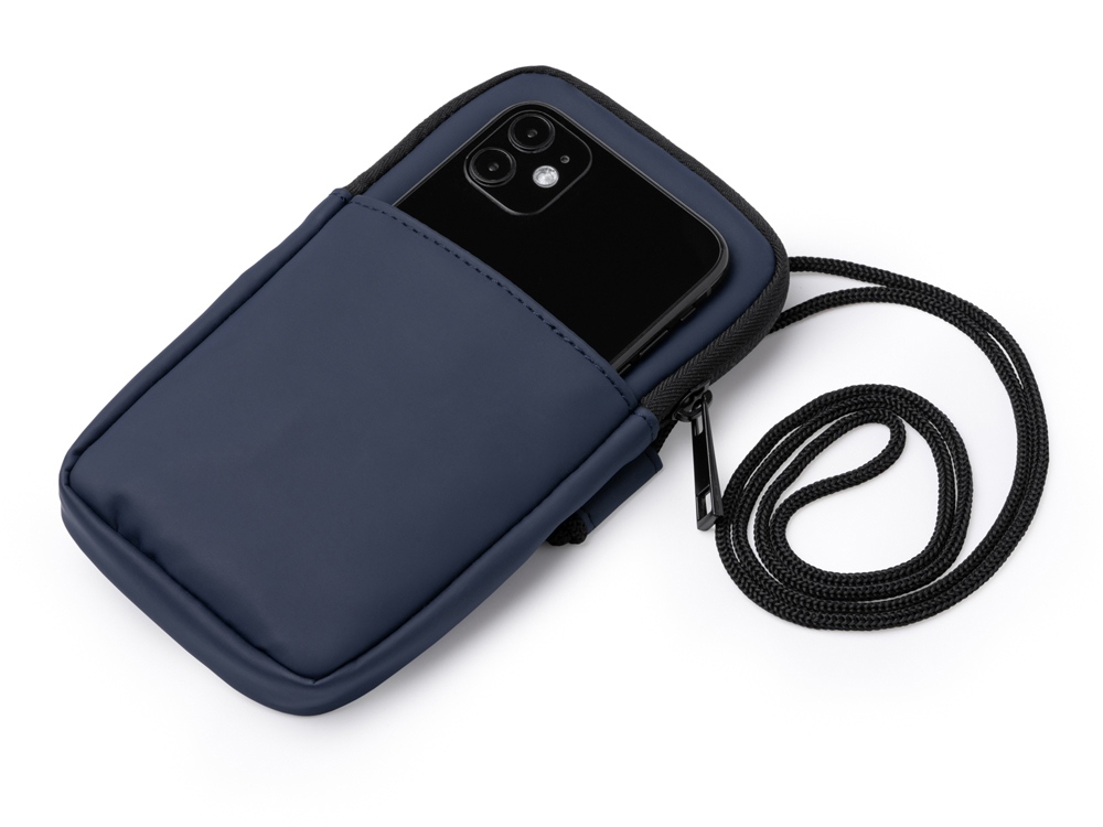 Сумка для мобильного телефона SEUL из экокожи, синий нейви-2