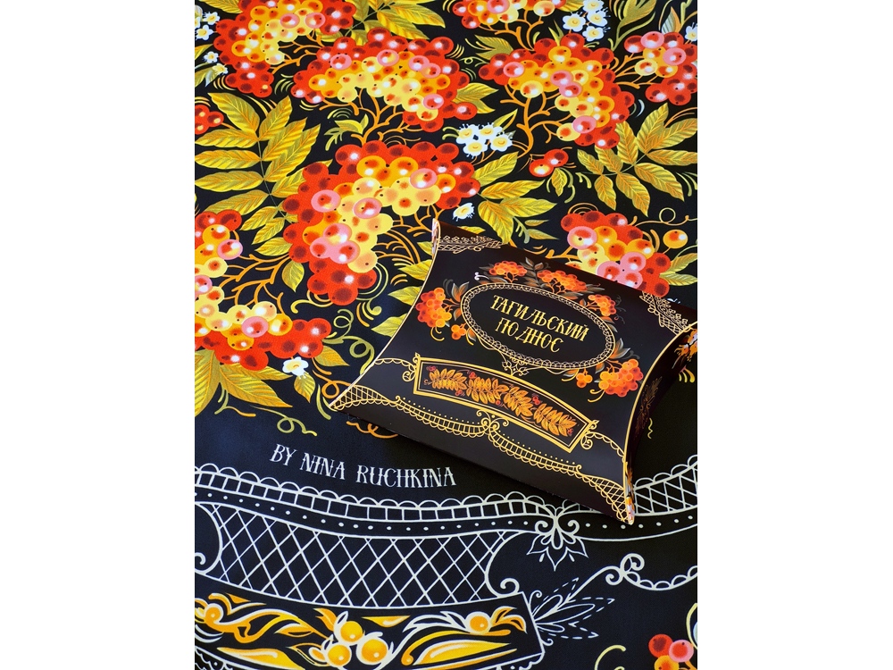 Платок Тагильский поднос, черный-6