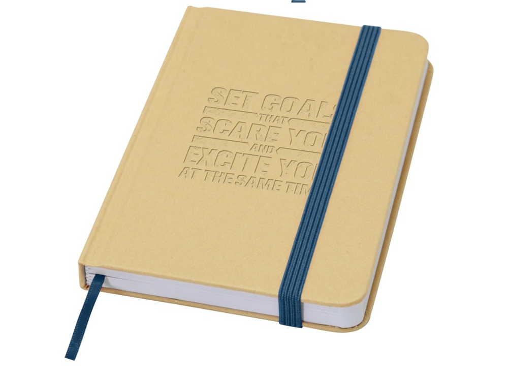 Reed блокнот формата А6 из переработанного материала в твердой обложке с простыми страницами - Синий-5