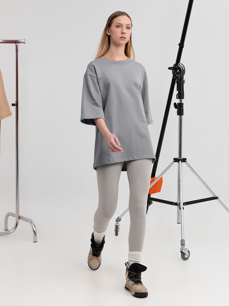 Футболка оверсайз унисекс Kosmos 2.0, светло-серая-3