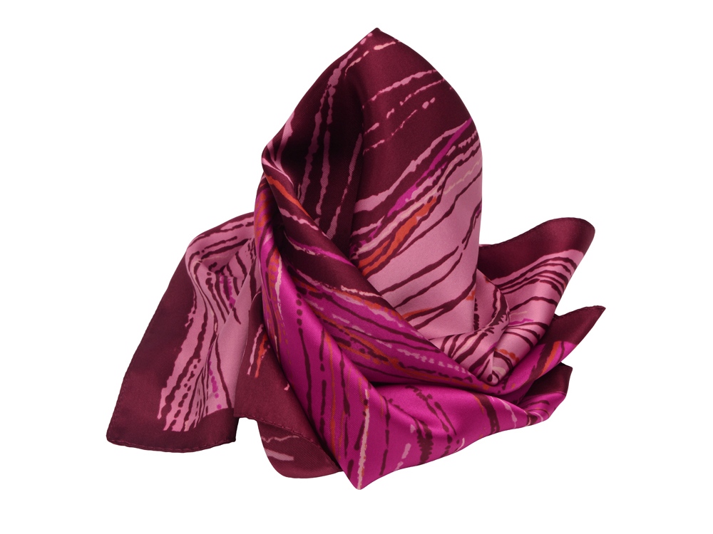 Платок бордовый 520*520 мм в подарочном мешке-1