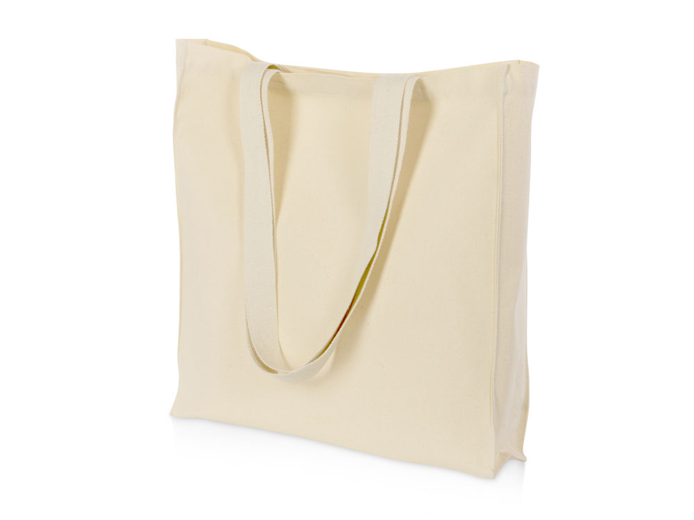 Сумка Donny из хлопка с донной складкой и парусиновыми ручками, натуральный-0