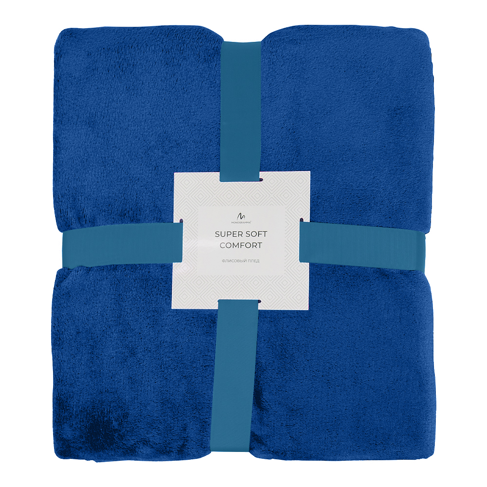 Плед флисовый SUPER SOFT COMFORT TRAVEL, Синий-4