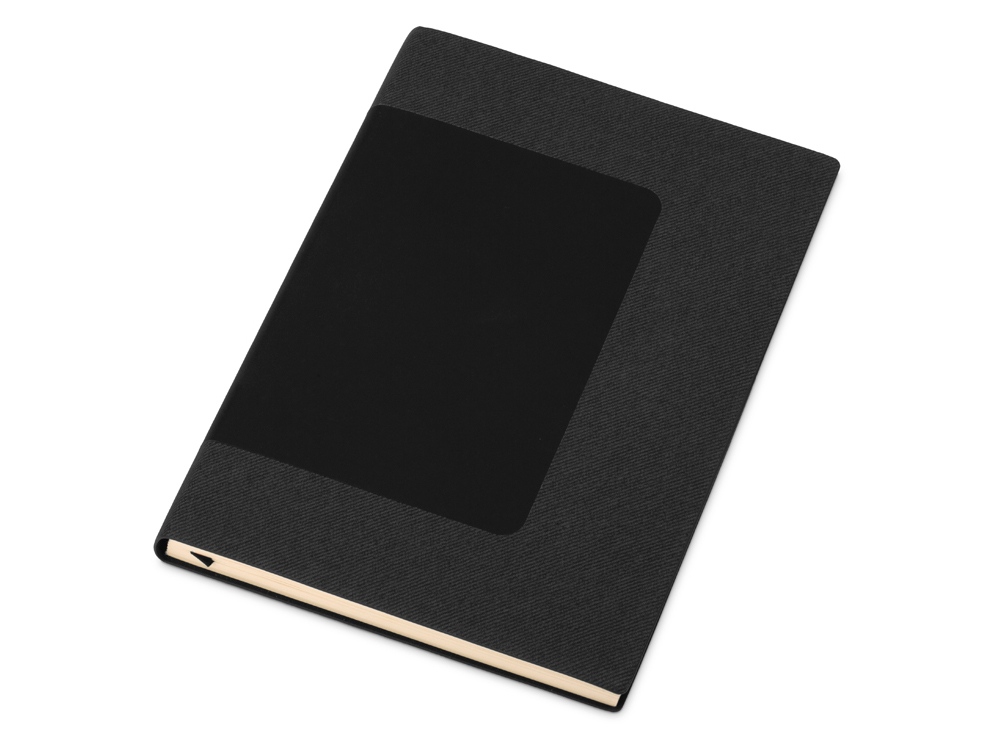 Бизнес блокнот Supreme с вставкой из софт-тача, гибкая обложка, 128 листов, черный-0