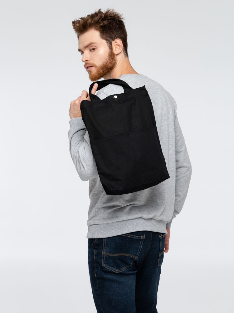 Сумка холщовая через плечо Artspace, черная-3