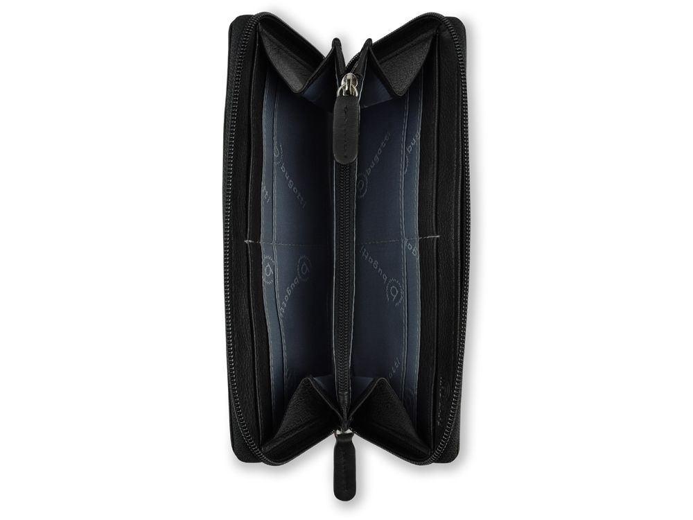 Кошелёк женский BUGATTI Banda, с защитой данных RFID, чёрный, кожа/полиэстер, 18,5х2х10 см-2