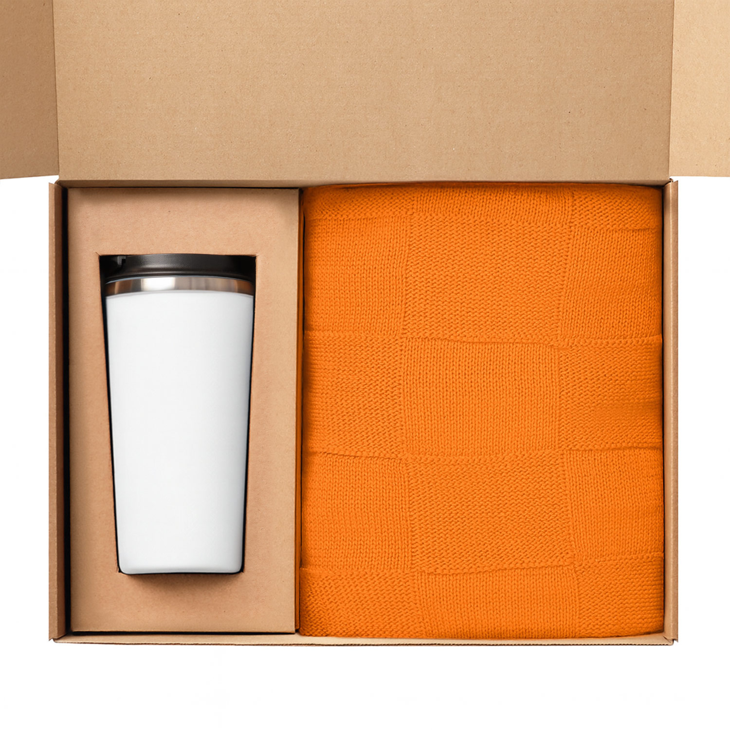 Подарочный набор Palermo, Cella, оранжевый (плед, термокружка)-1