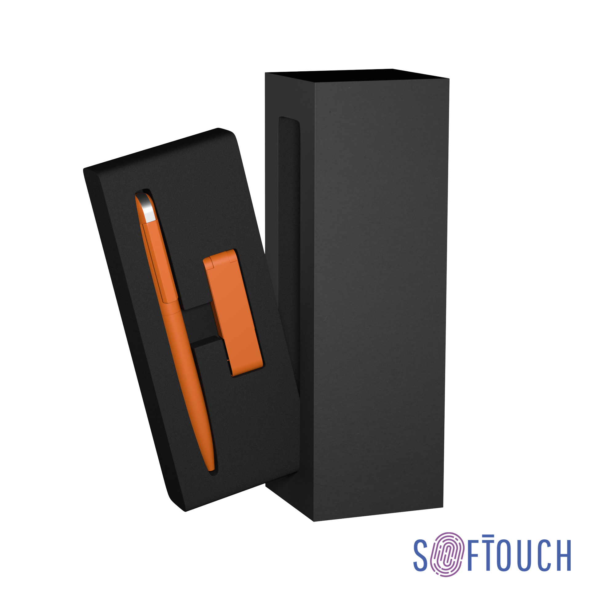 Набор ручка + флеш-карта 8 Гб в футляре, покрытие soft touch-0