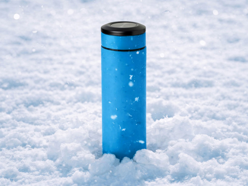 Термос Confident с покрытием soft-touch 420мл, голубой-10