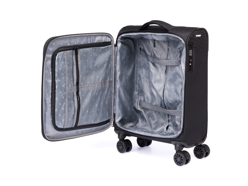 Чемодан TORBER Seyd, чёрный, нейлон 600D, 36,5 х 14 х 54 см, 32 л-3