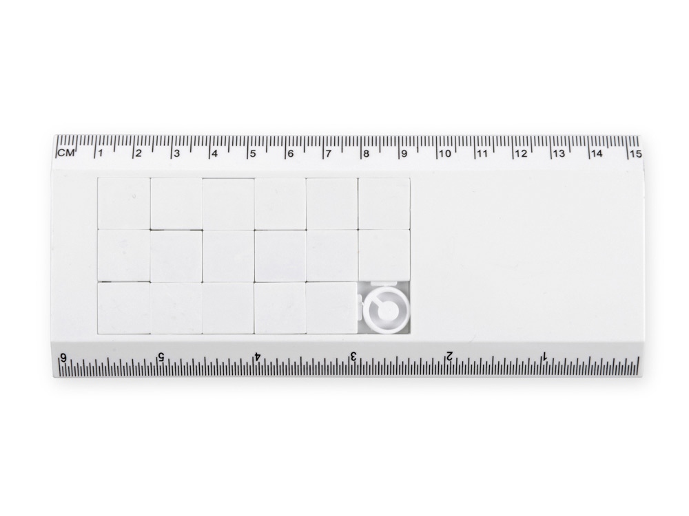 Линейка с игрой Пятнашки, белый-1