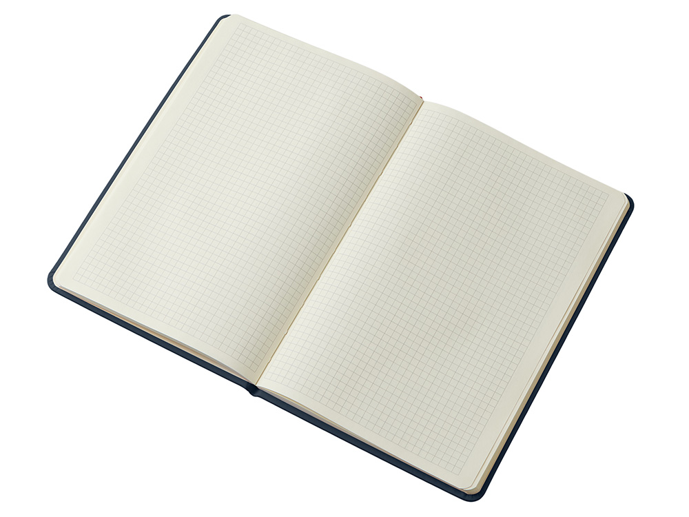 Блокнот в твердой обложке A5 Виспи в клетку, темно-синий-3