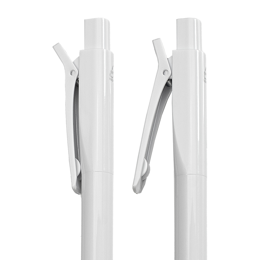 Ручка шариковая N22 с клипом-прищепкой, переработанный пластик, белый-1