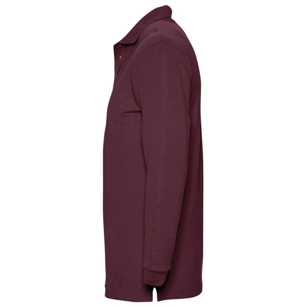 Рубашка поло мужская с длинным рукавом Winter II 210 бордовая-2