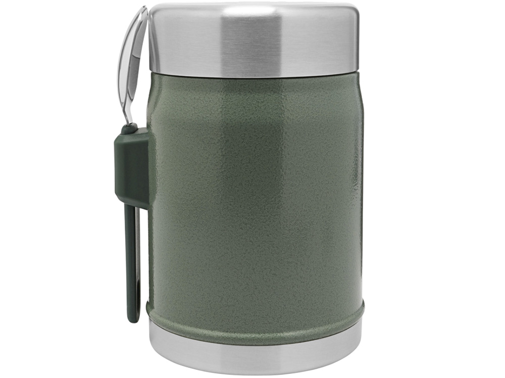 Банка для еды объемом 400 мл с ложкой-вилкой Stanley Legendary - Зеленый лесной-2