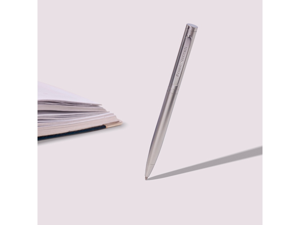 Ручка Firenze шариковая автоматическая, серебристая-3