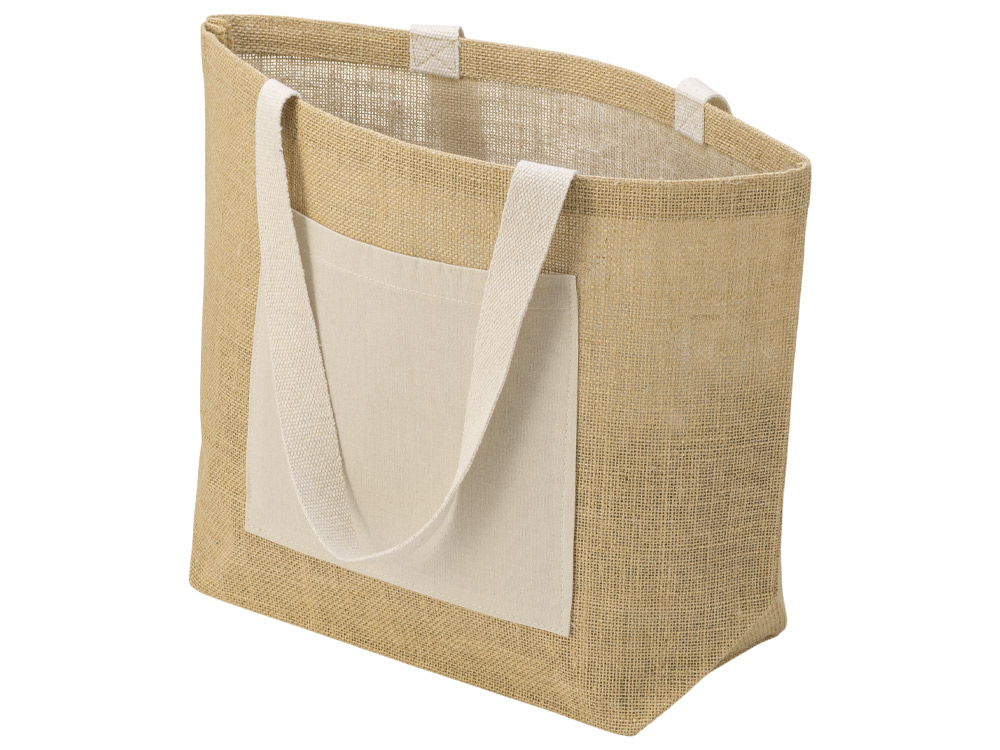 Сумка Jute джутовая с широким дном, натуральный-1