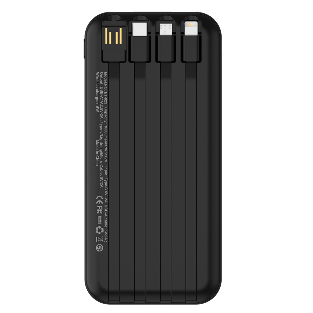 Внешний аккумулятор Authority с беспроводной зарядкой (5W), Черный-2