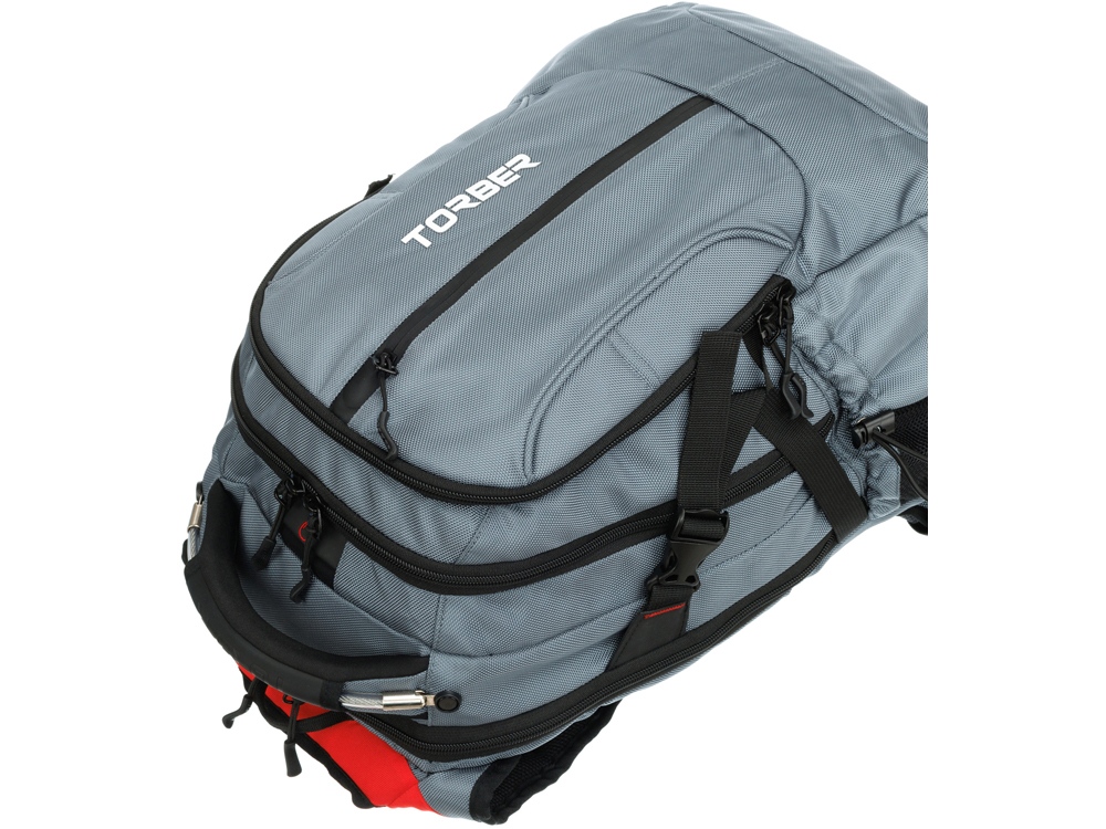 Рюкзак TORBER DRIVE с отделением для ноутбука 15, серый/красный, полиэстер 1680D, 36x17x50 см, 30 л-4