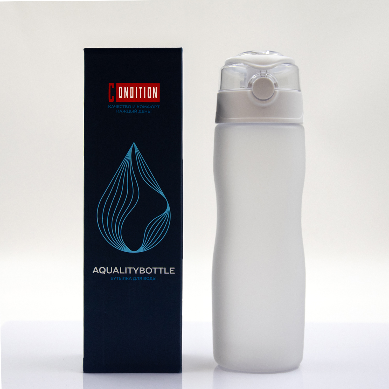 Бутылка для воды AqualityBottle (белый)-5
