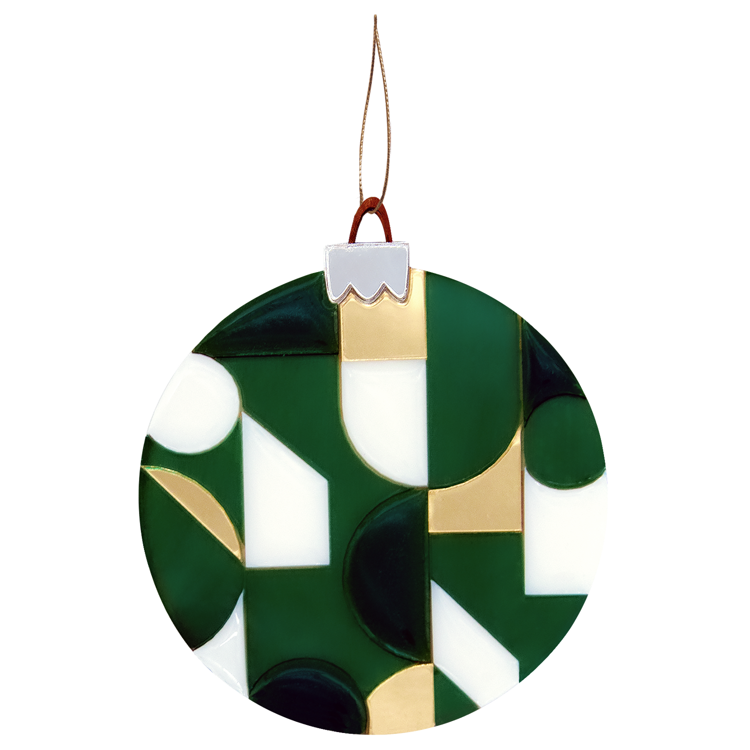 Ёлочное украшение Хундертвассер, коллекция ARTS`ME (зеленый с белым и с золотом)-0