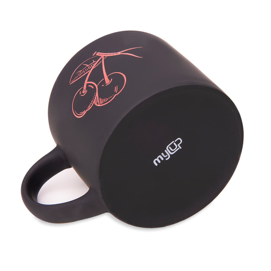 Кружка YASNA с покрытием SOFT-TOUCH, черный с красным, 310 мл, фарфор, черный, красный-1