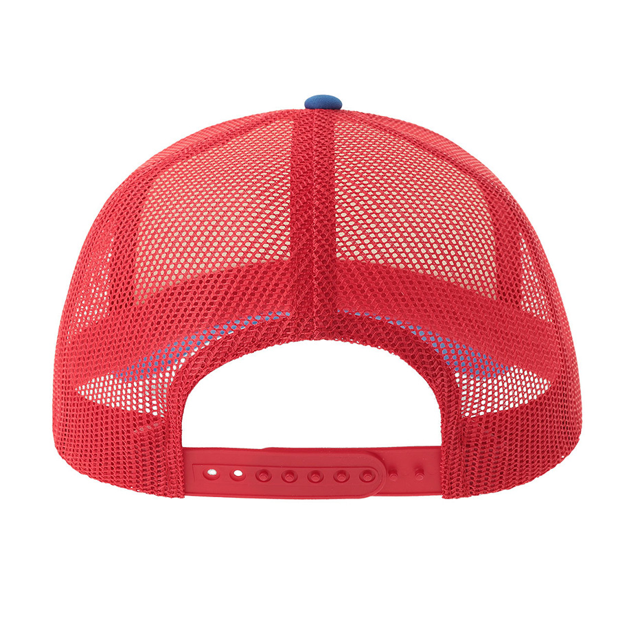 Бейсболка RAPPER-S, 5 клиньев, пластиковая застёжка, белый, красный, синий-6