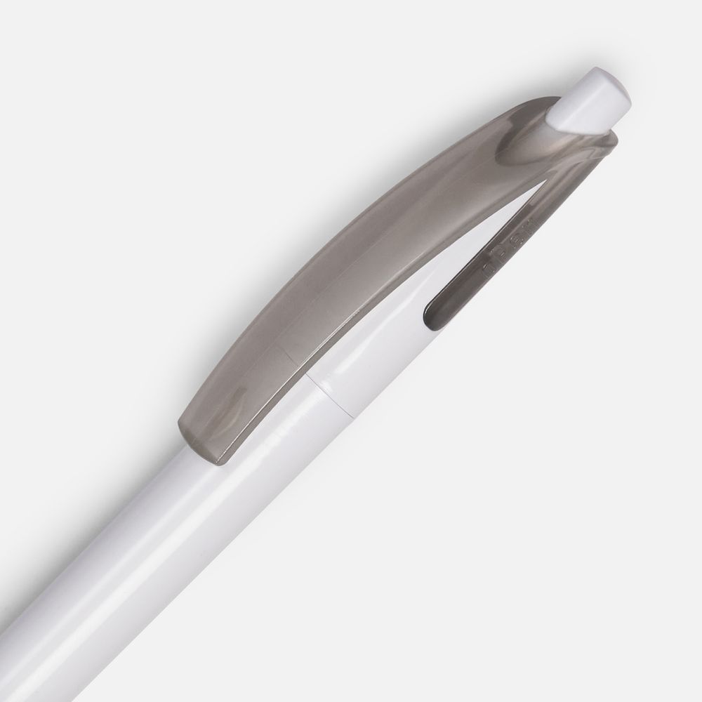 Ручка шариковая Bento, белая с серым-2