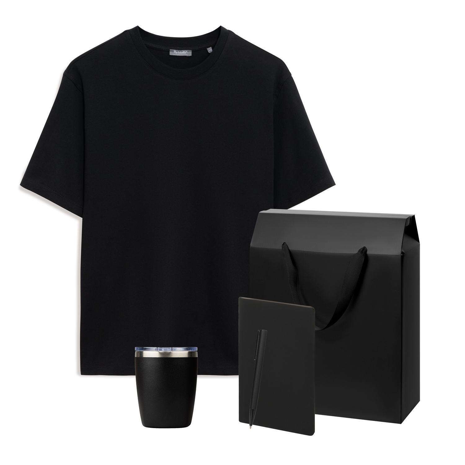 Набор с одеждой RUST (футболка, термокружка, блокнот, ручка), черный, XL-0