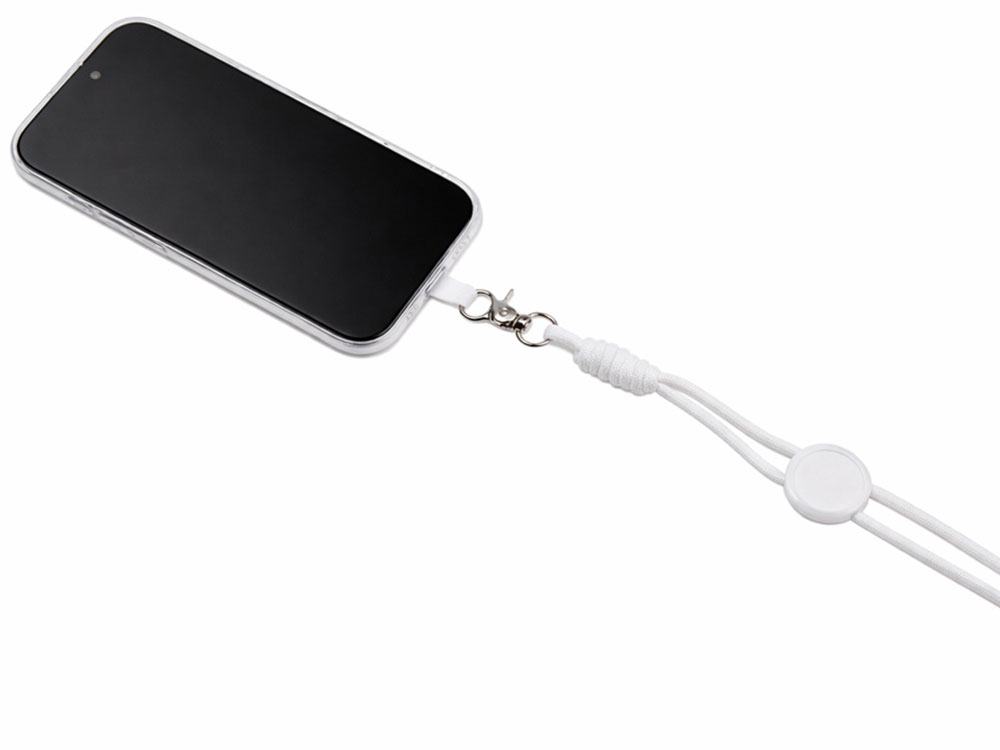 Ремешок на шею для телефона Нэко, белый-3