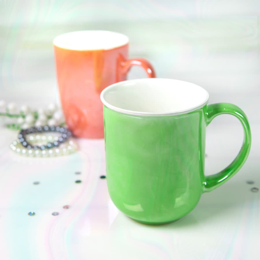 Кружка PERLA, зеленый, белый-3