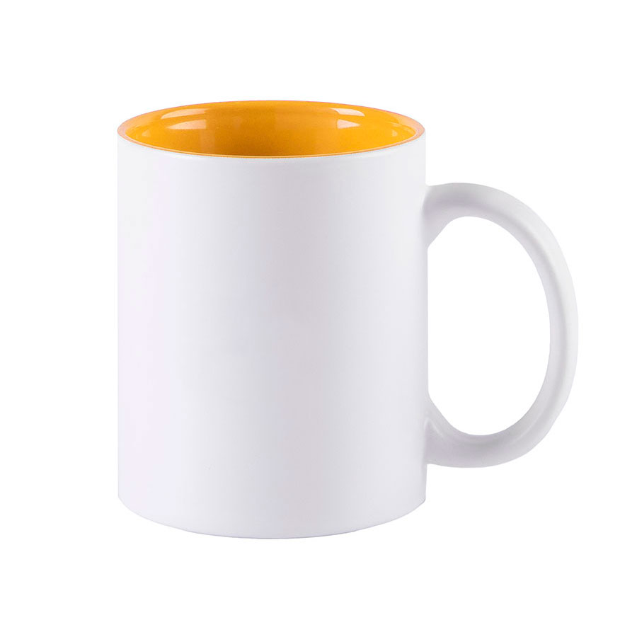 Кружка KULMER, керамика, белый, желтый-0