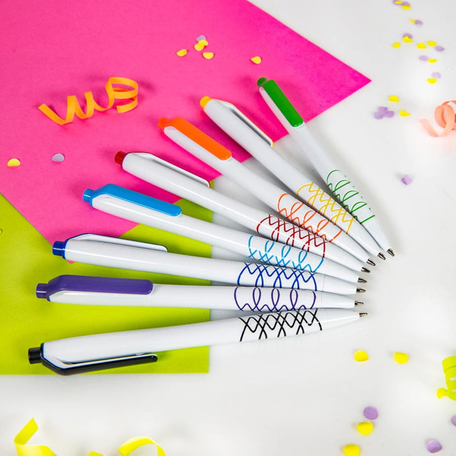 Ручка шариковая N11, белый, желтый-2