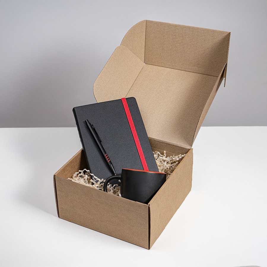 Набор подарочный HYPER: кружка, ежедневник, ручка; черный/красный, черный, красный-2