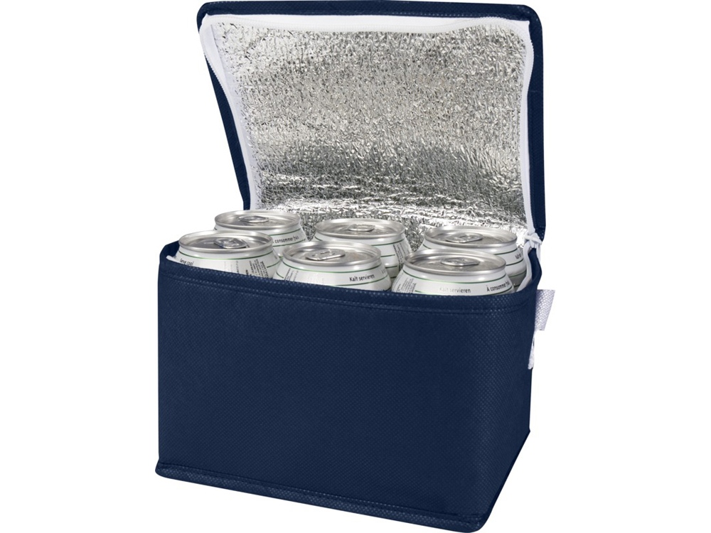 Spectrum нетканая сумка-холодильник, 4 л, на 6 банок, из переработанных материалов, синий navy-0