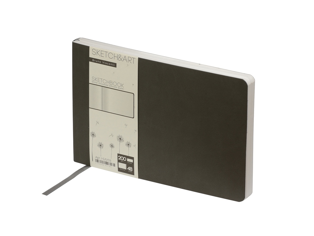 Скетчбук Sketch & Art в мягком переплете 210х140 мм, 48 л. белой бумаги 200 гр., серый-0