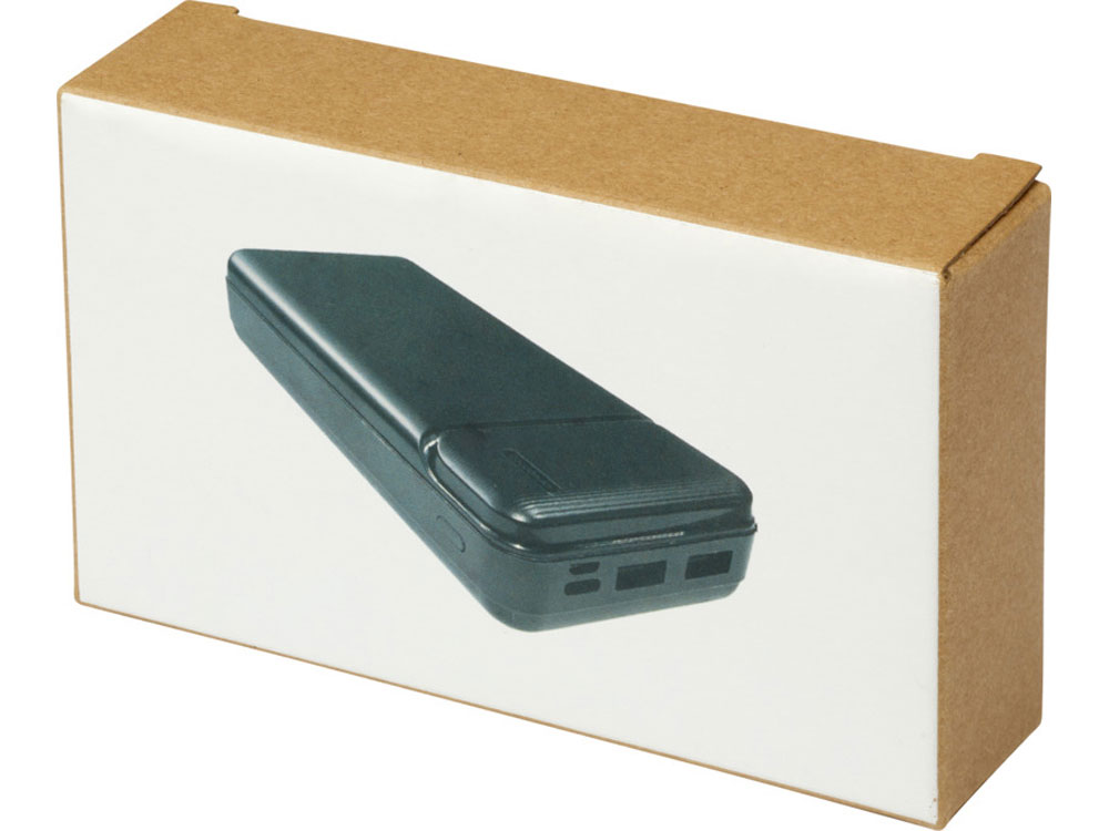 Портативное зарядное устройство Loop емкостью 20 000 мАч, сплошной черный-6