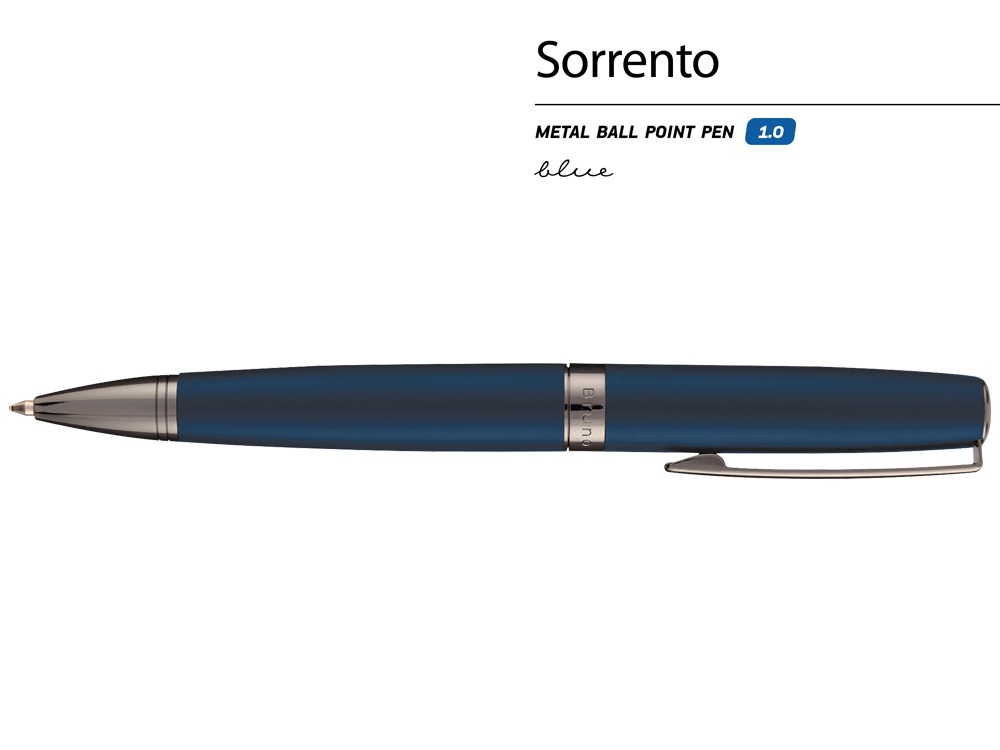 Ручка металлическая шариковая Sorrento, синий матовый-1