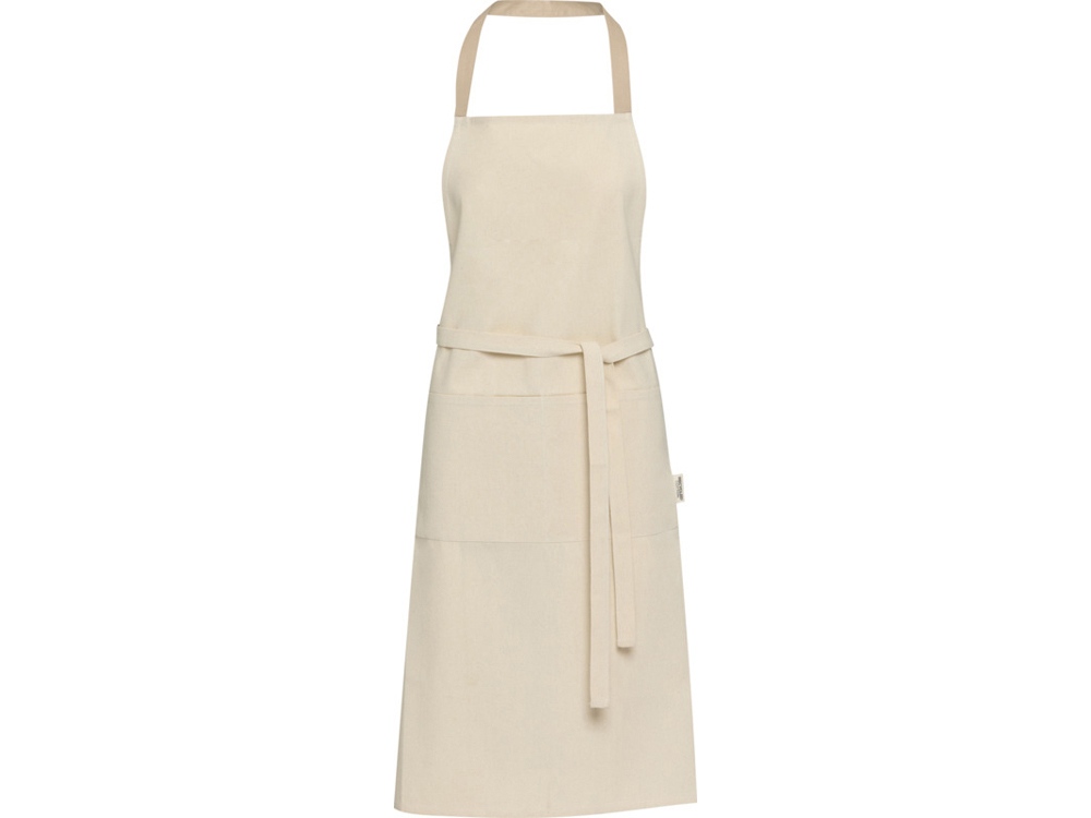 Nia фартук из переработанного хлопка плотностью 200 г/м² - бежевый овсяный-0