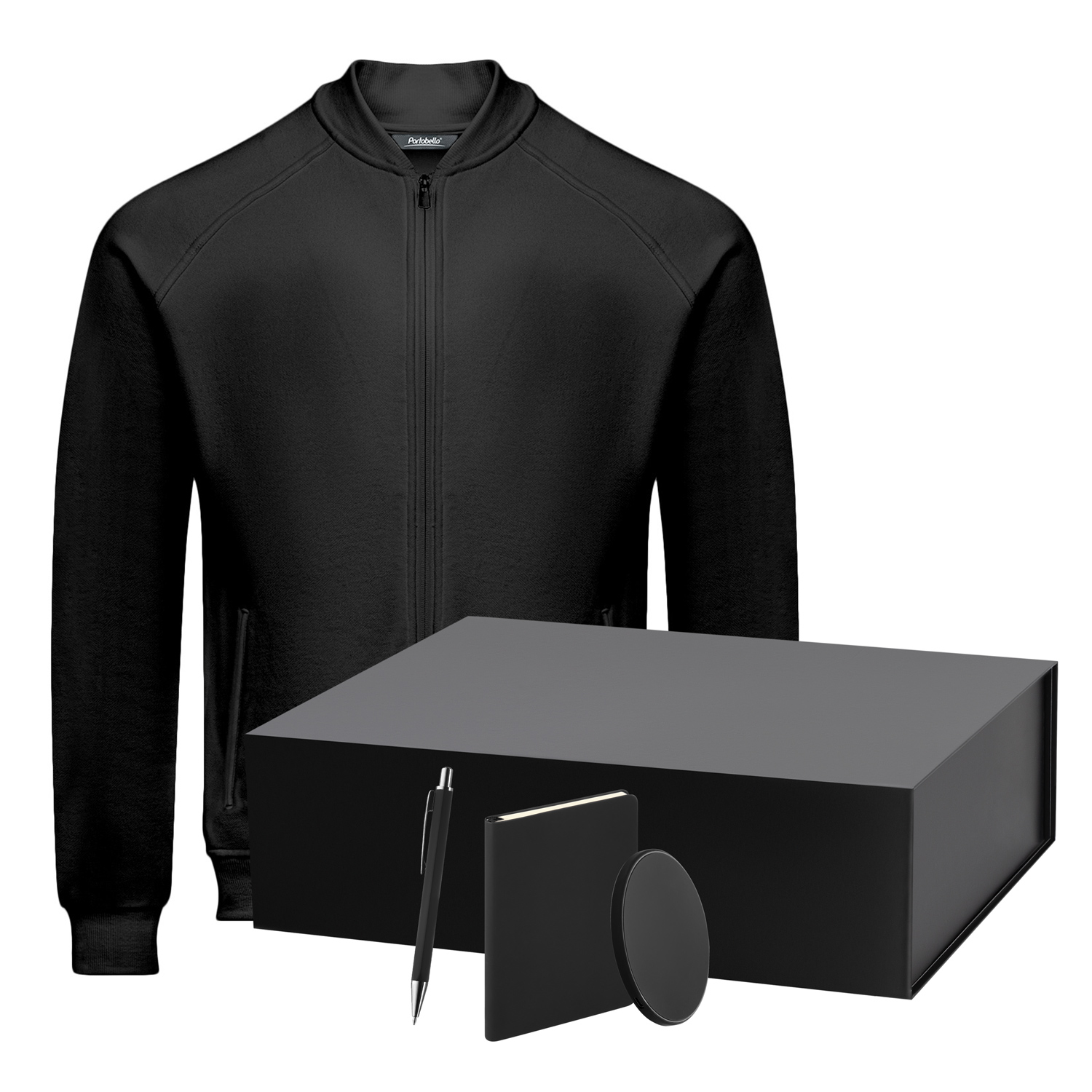 Набор с одеждой Торрес (Torres) (толстовка, зарядное устройство, блокнот, ручка), черный, XXL-0