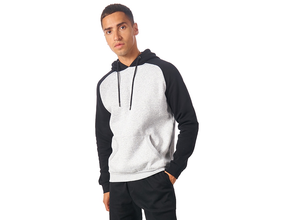 Толстовка с капюшоном Dublin мужская, черный/серый меланж-1